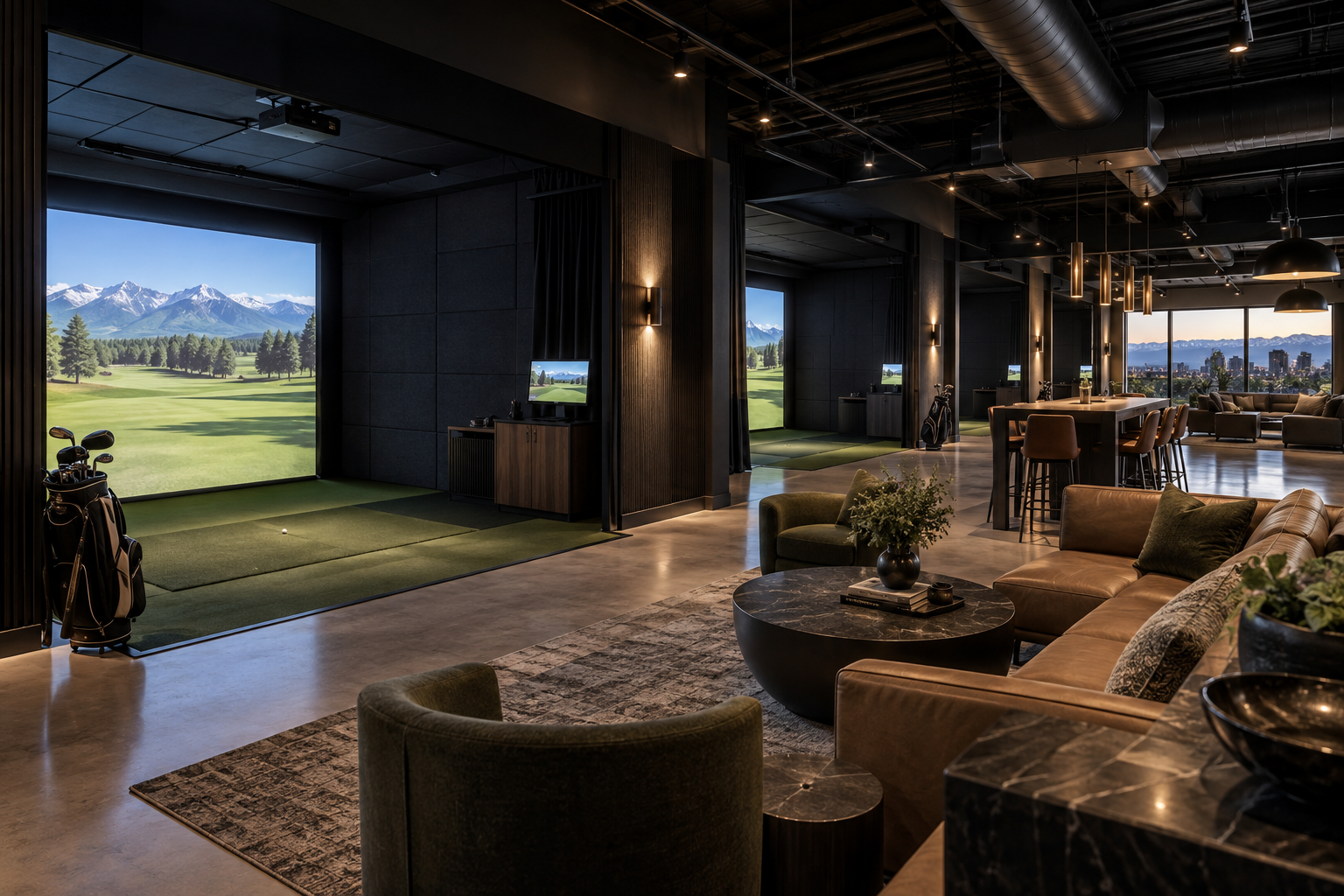 Concept visualization of an indoor golf facility