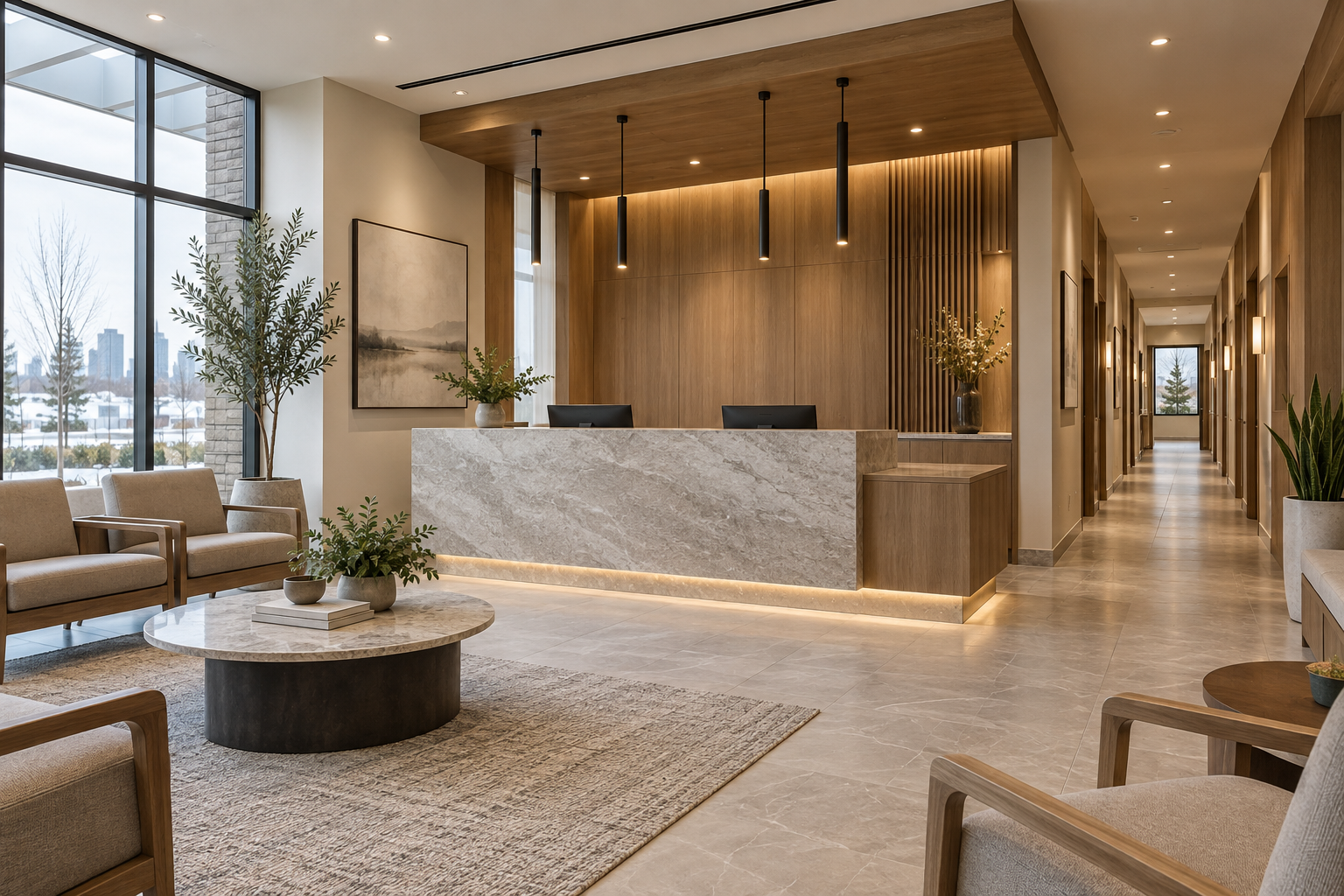 Concept visualization of a medical office reception