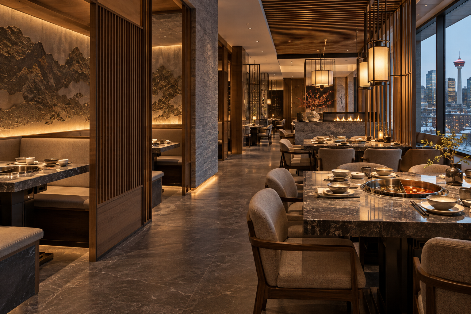 Concept visualization of an upscale restaurant